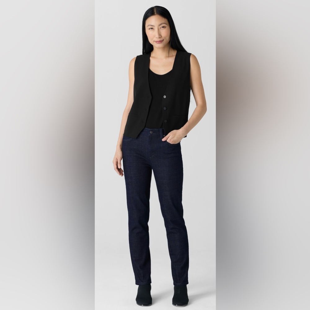 EILEEN FISHER Cotton Stretch Denim Slim Jean Size‎ 10 Inseam 32”